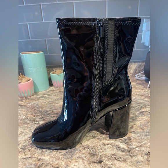 Torrid Black Stretch Patent Bootie - Picture 4 of 5